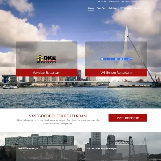 Screenshot of the website of www.okewonen.nl