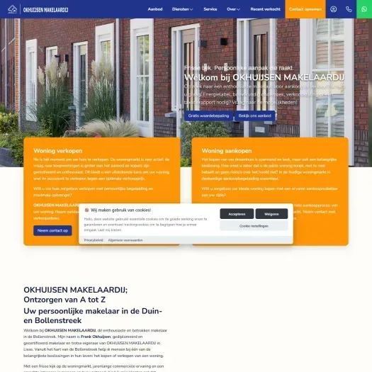 Screenshot der Website von www.okhuijsenmakelaardij.nl
