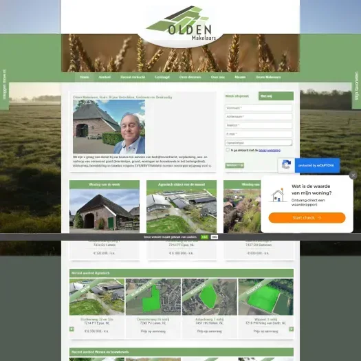 Screenshot van de website van www.oldenmakelaars.nl