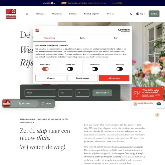Screenshot der Website von www.olsthoornmakelaars.nl