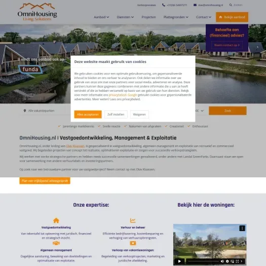Screenshot of the website of www.omnihousing.nl