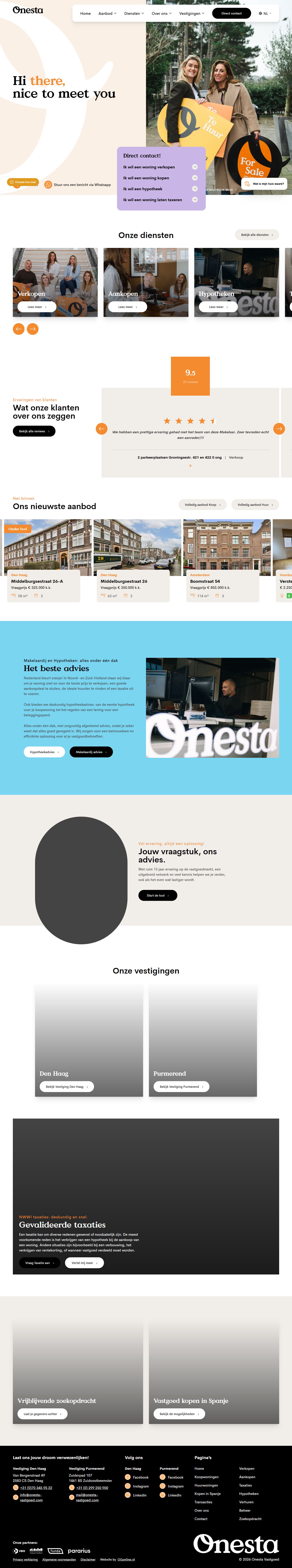Screenshot of the website of www.onesta-vastgoed.com