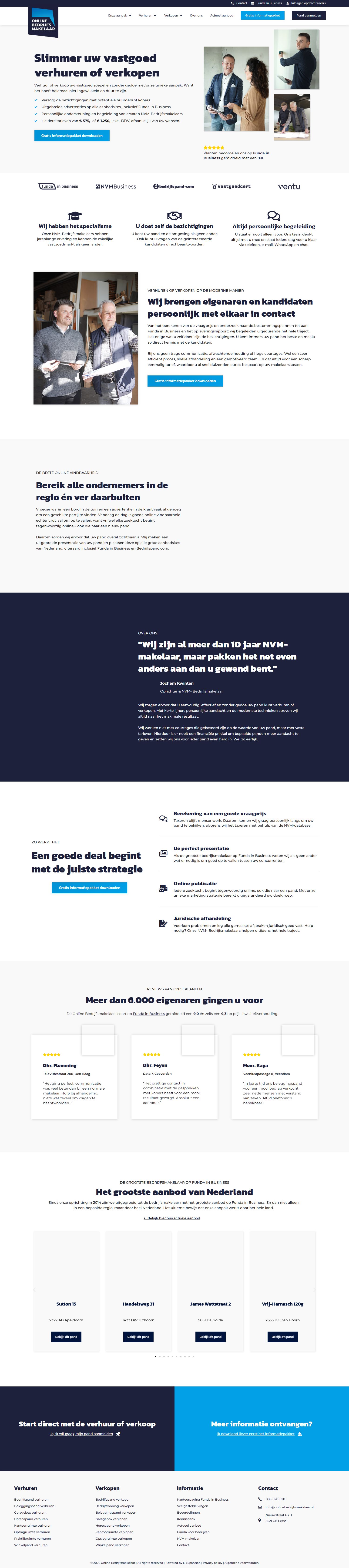 Screenshot der Website von www.onlinebedrijfsmakelaar.nl