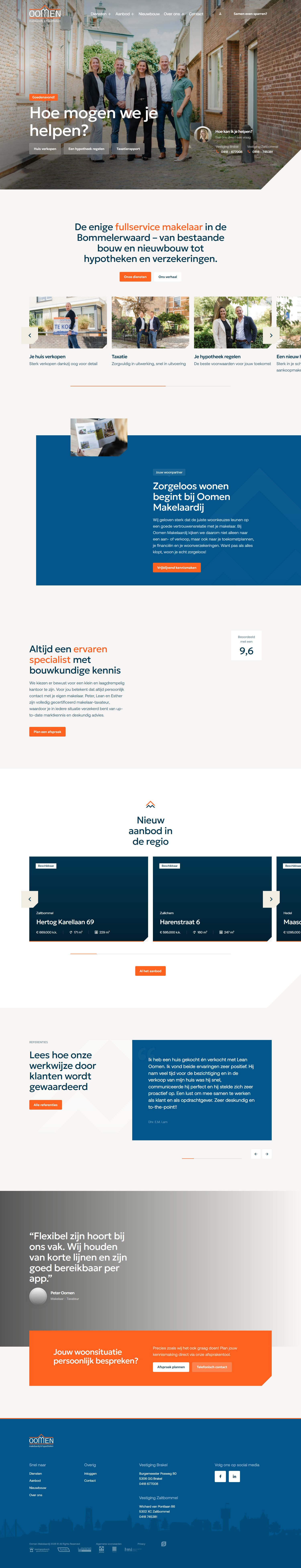 Screenshot of the website of www.oomenmakelaardij.nl