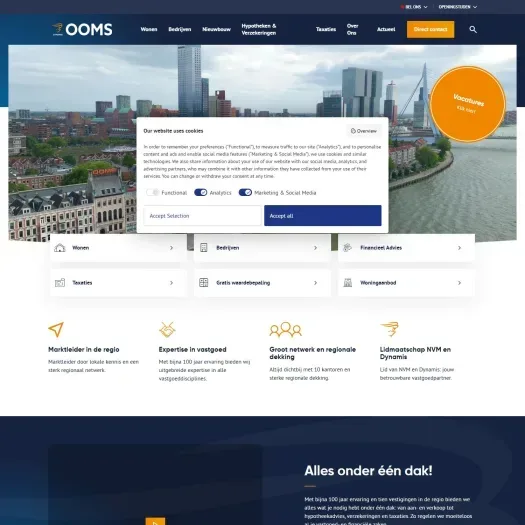 Screenshot of the website of ooms.com