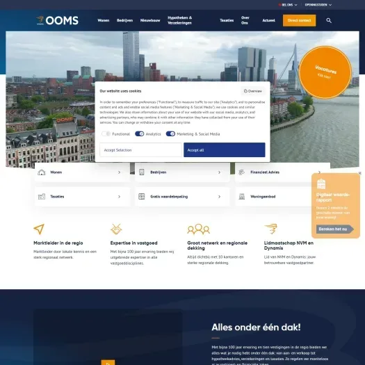 Screenshot of the website of www.ooms.com