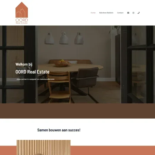 Screenshot van de website van www.oordrealestate.nl