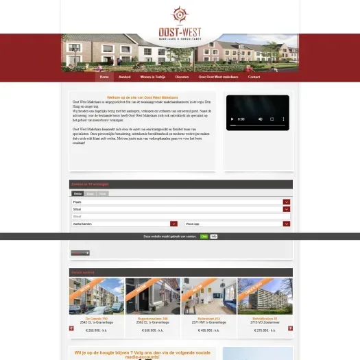 Screenshot der Website von www.oostwestmakelaars.nl