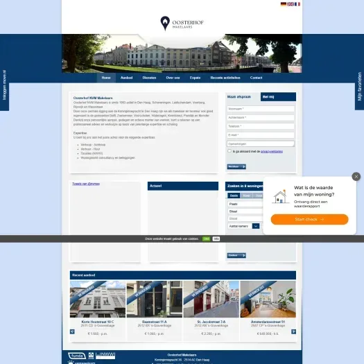 Screenshot van de website van www.oosterhofmakelaars.nl
