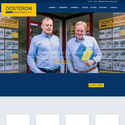 Screenshot of the website of www.oosterom-makelaardij.nl