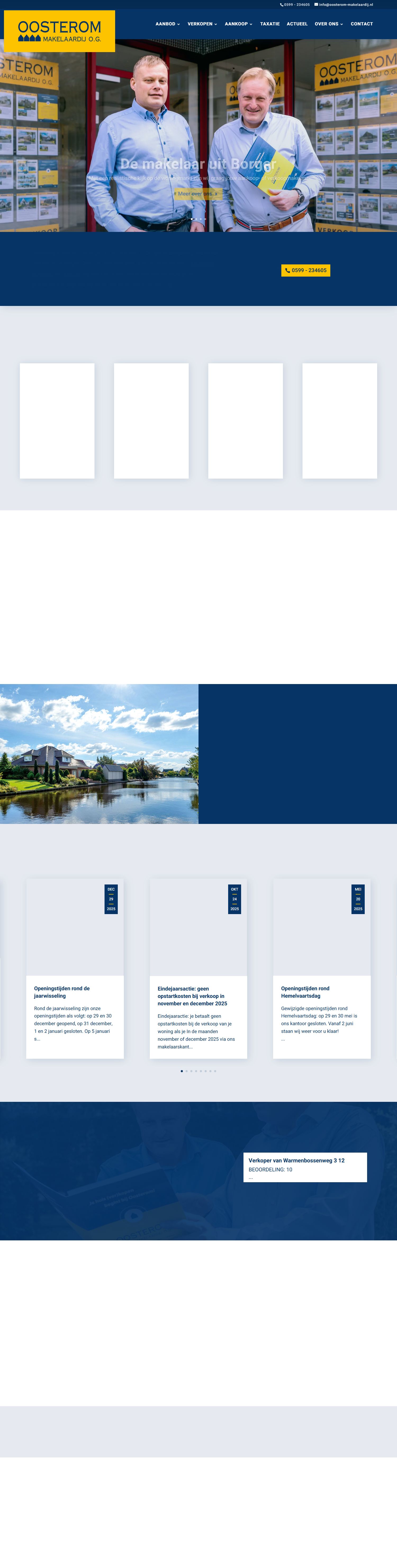 Screenshot van de website van www.oosterom-makelaardij.nl