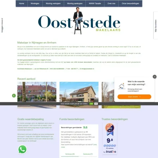 Screenshot van de website van www.ooststede.nl