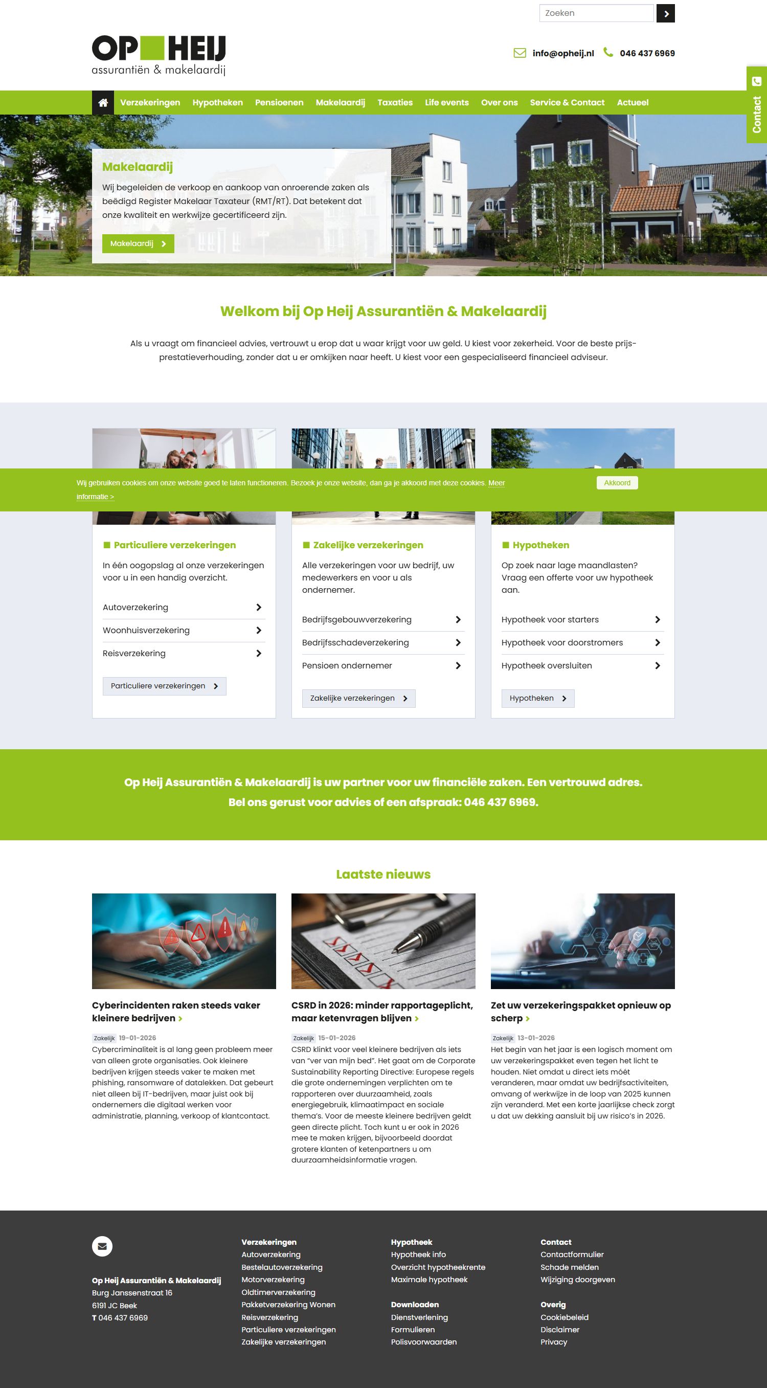 Capture d'écran du site web de www.opheij.nl