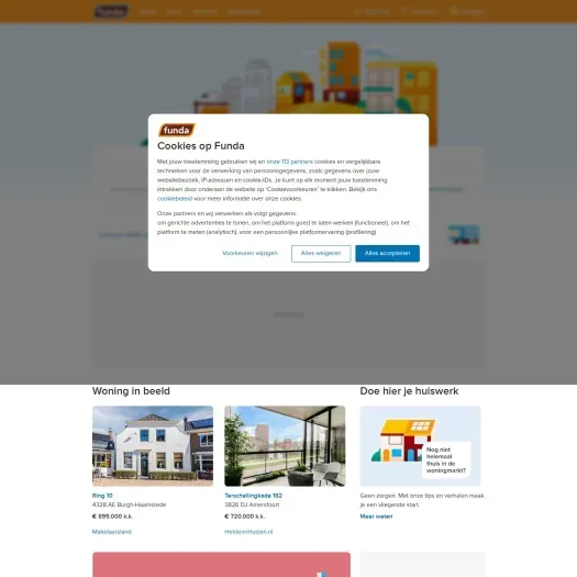 Screenshot van de website van www.openbaremakelaardij.nl