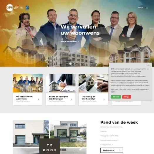 Screenshot van de website van www.ops-advies.nl