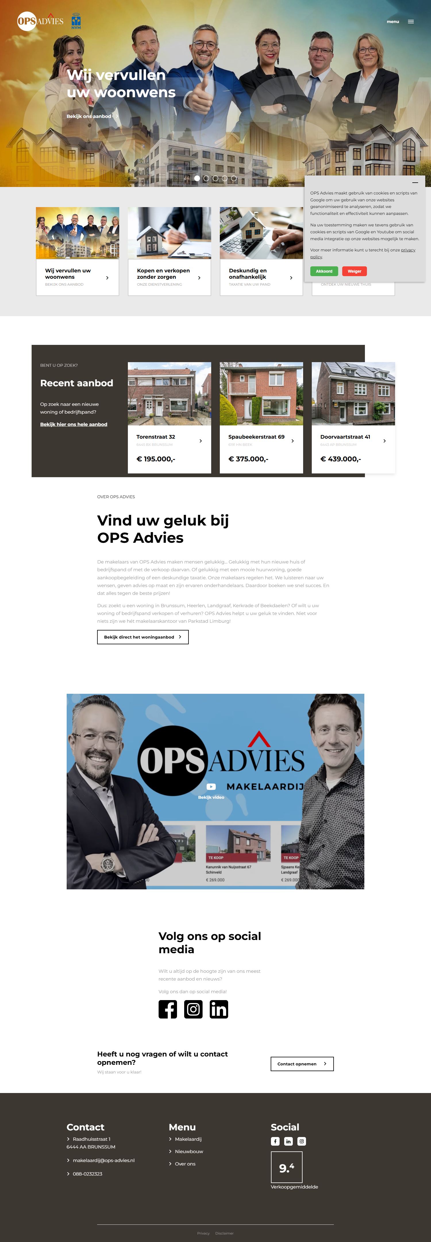 Capture d'écran du site web de www.ops-advies.nl