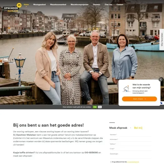 Screenshot of the website of www.opschoor.nl