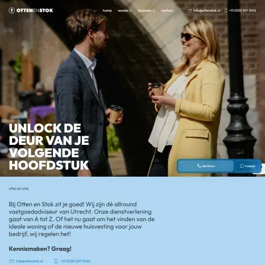 Screenshot van de website van www.ottenstok.nl