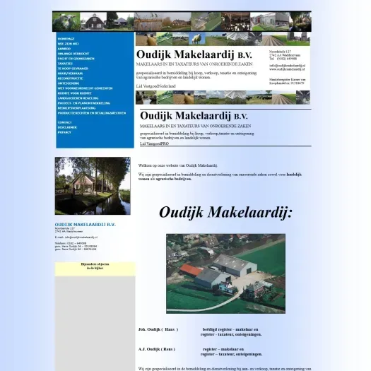 Capture d'écran du site web de www.oudijkmakelaardij.nl