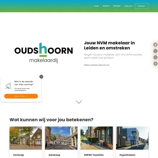 Screenshot of the website of www.oudshoornmakelaardij.nl