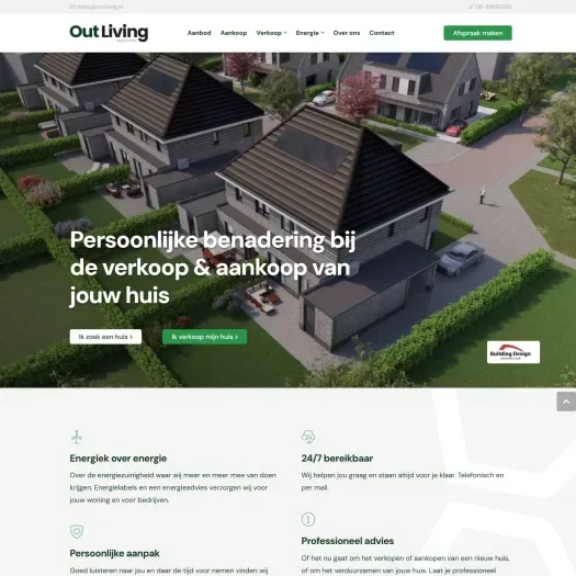 Screenshot van de website van www.outliving.nl
