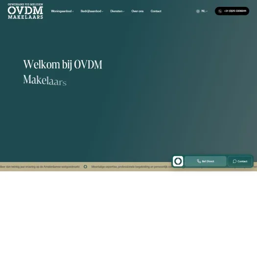 Screenshot van de website van www.ovdm.nl