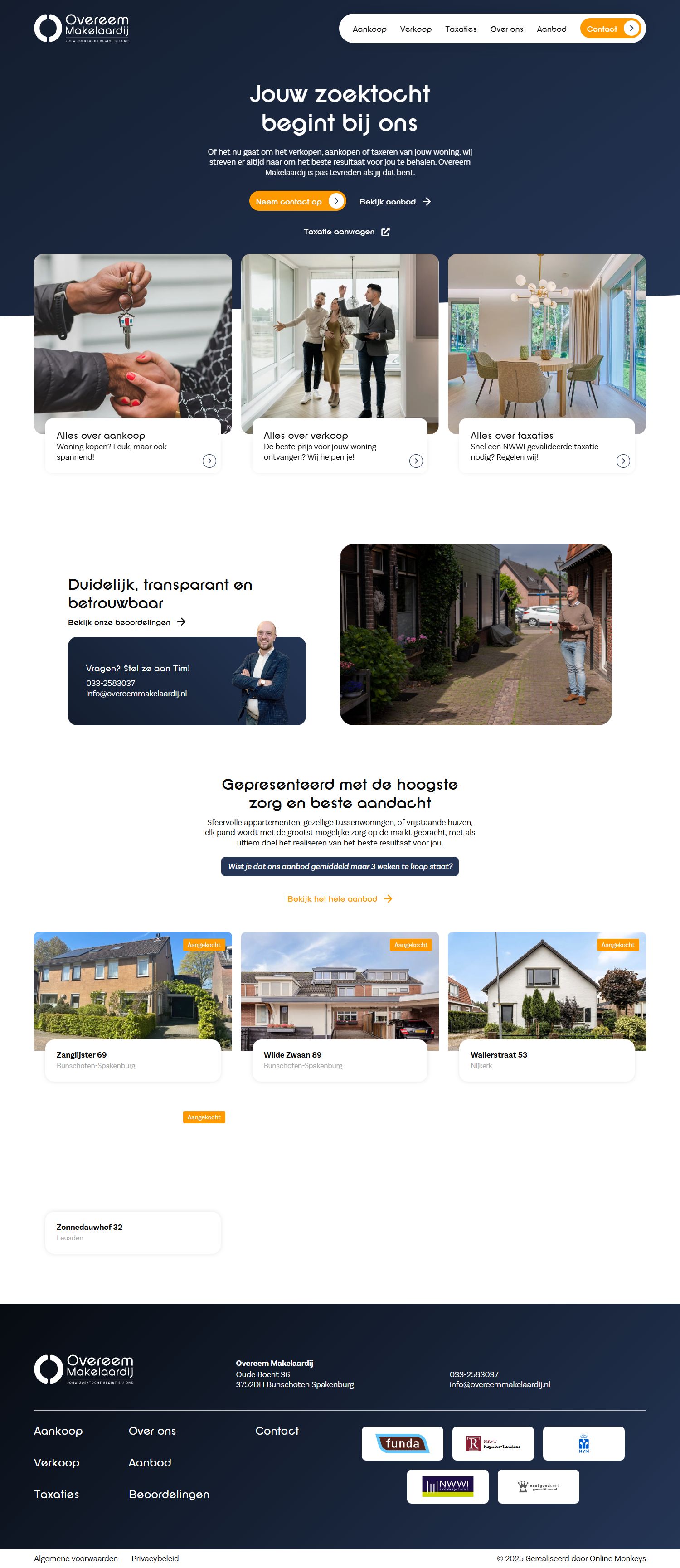 Capture d'écran du site web de www.overeemmakelaardij.nl