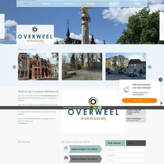 Screenshot der Website von www.overweelmakelaardij.nl