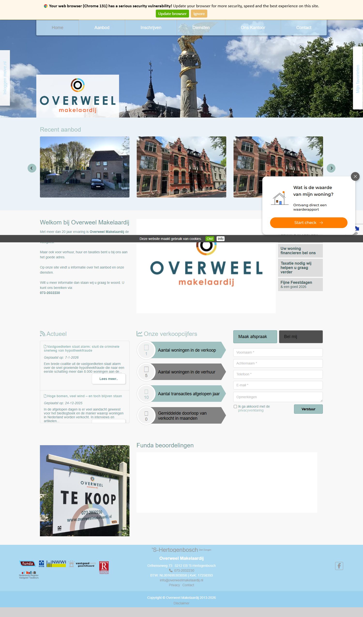 Screenshot van de website van www.overweelmakelaardij.nl