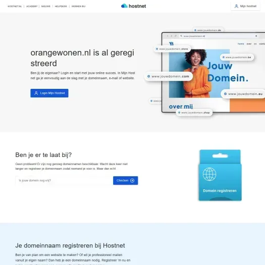 Screenshot van de website van orangewonen.nl