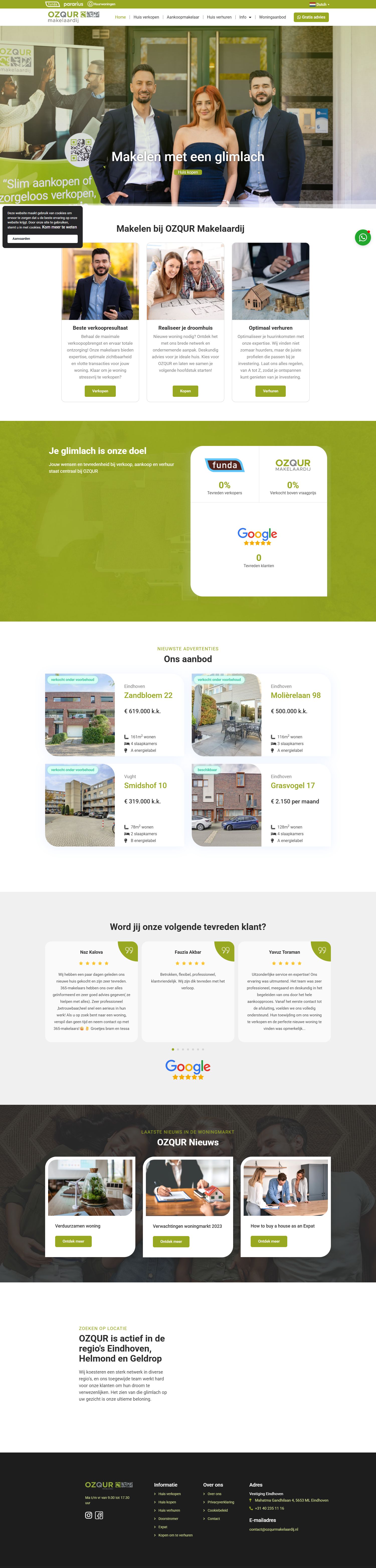 Capture d'écran du site web de ozqurmakelaardij.nl