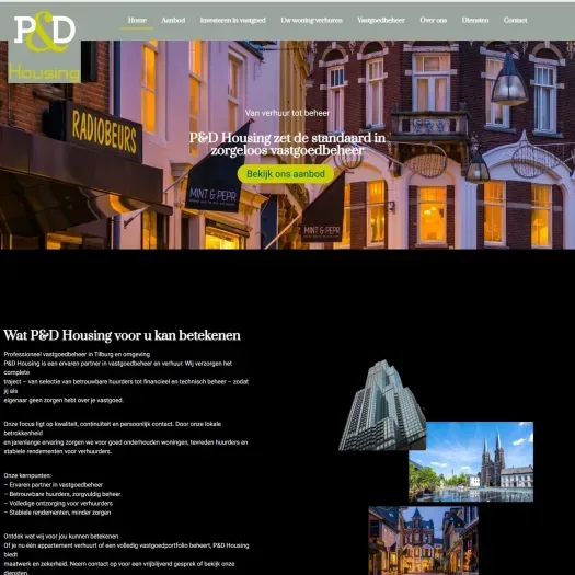 Screenshot van de website van www.pendhouse.nl