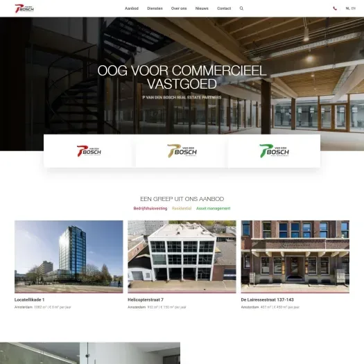 Screenshot van de website van www.pvdbosch.nl