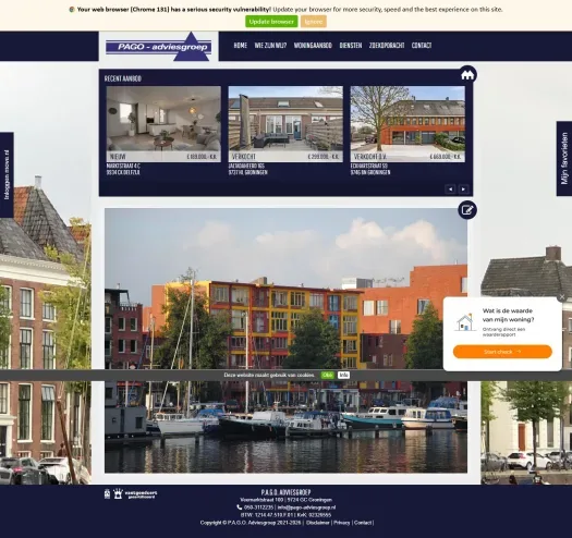 Screenshot of the website of www.pago-adviesgroep.nl