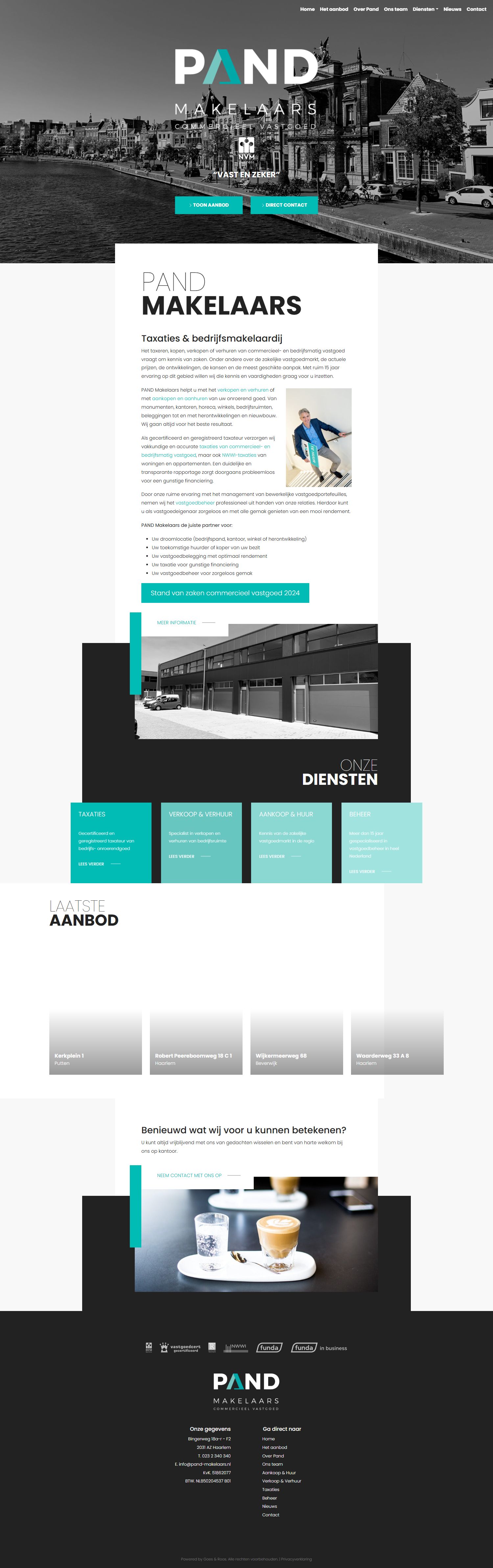 Screenshot der Website von www.pand-makelaars.nl