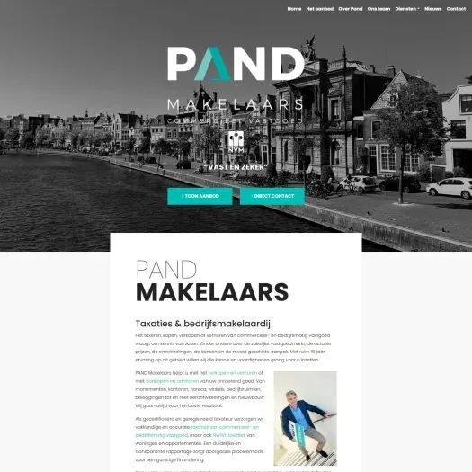Screenshot der Website von www.pand-makelaars.nl