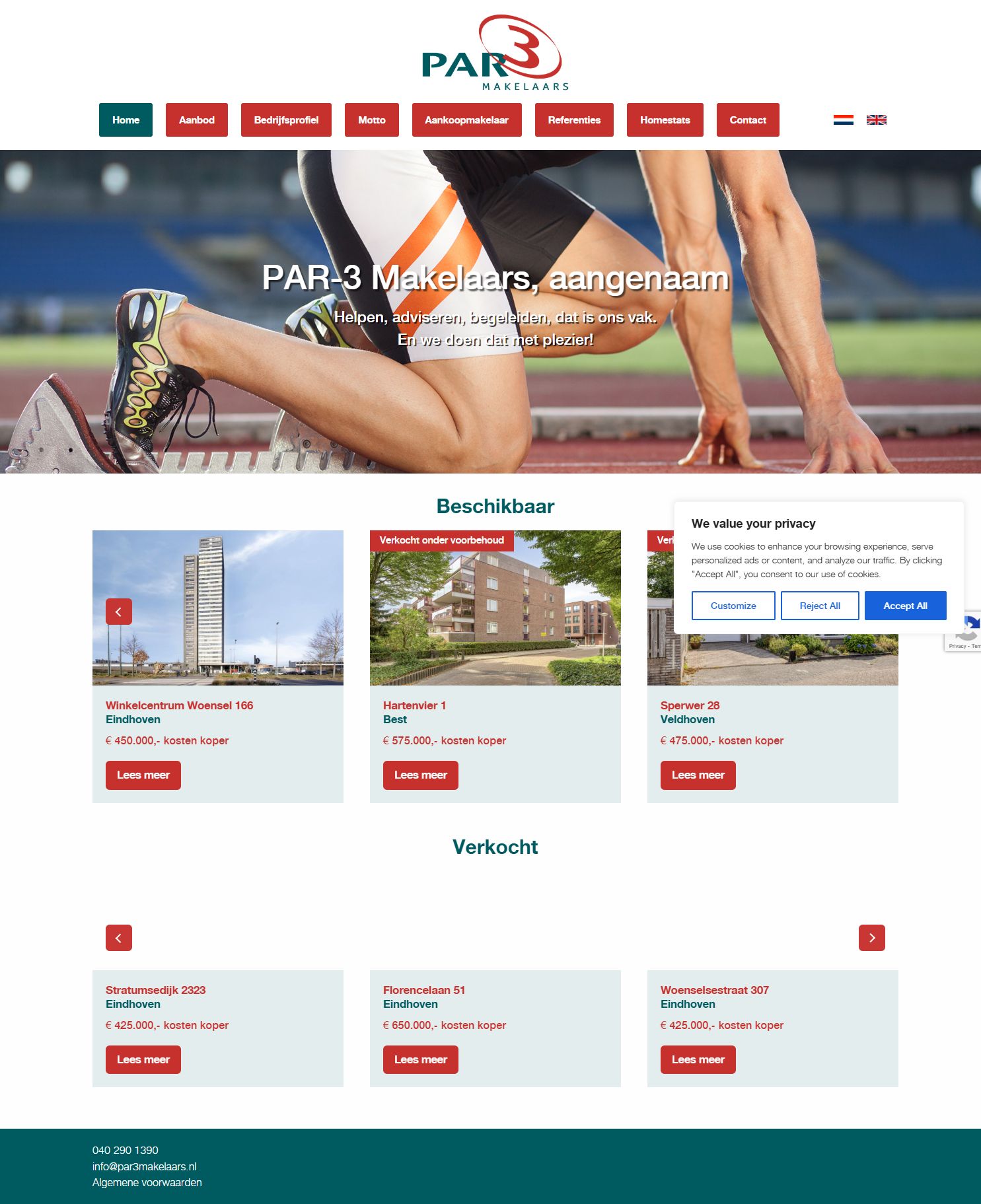 Screenshot der Website von www.par3makelaars.nl