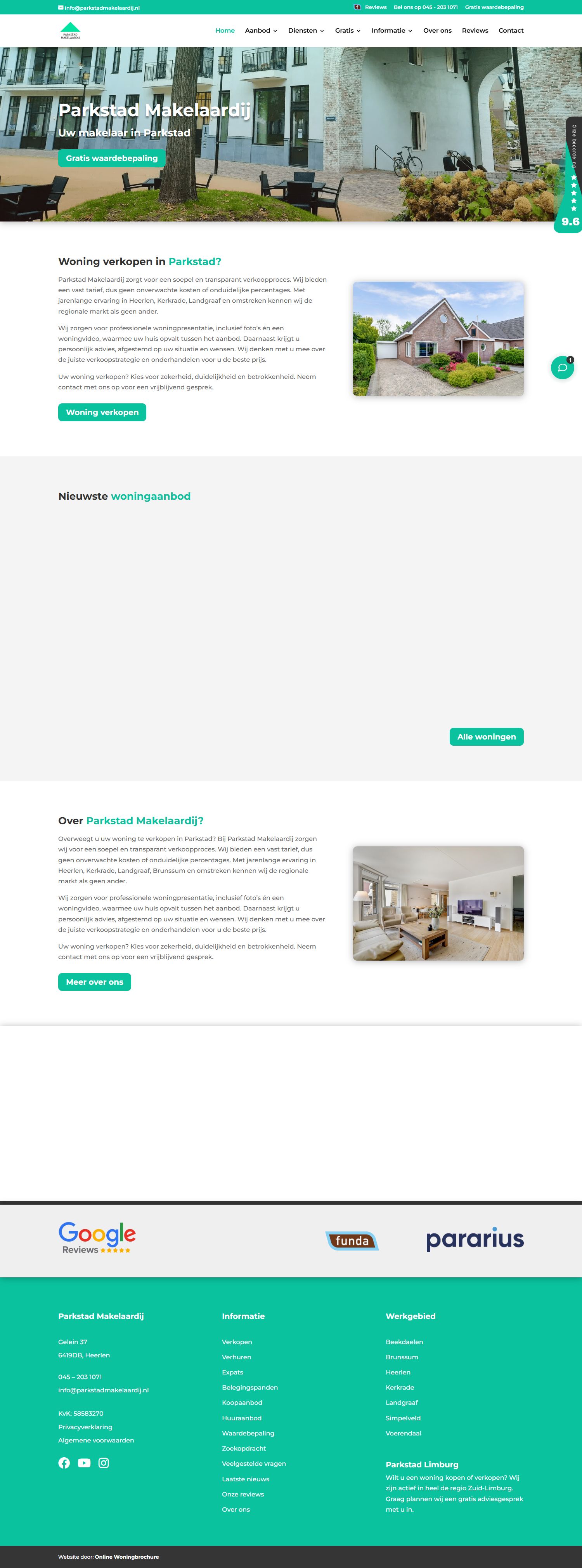 Screenshot der Website von www.parkstadmakelaardij.nl