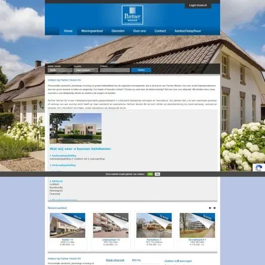 Screenshot van de website van www.partnerwonen.nl