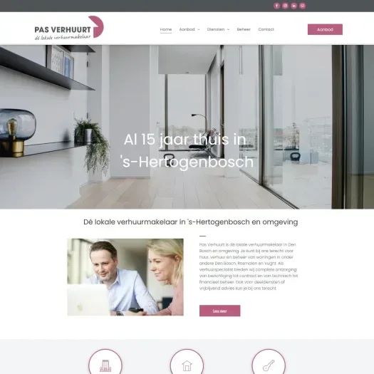 Screenshot of the website of www.pasverhuurt.nl