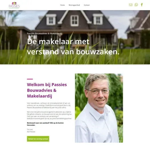 Screenshot der Website von www.passies-makelaardij.nl