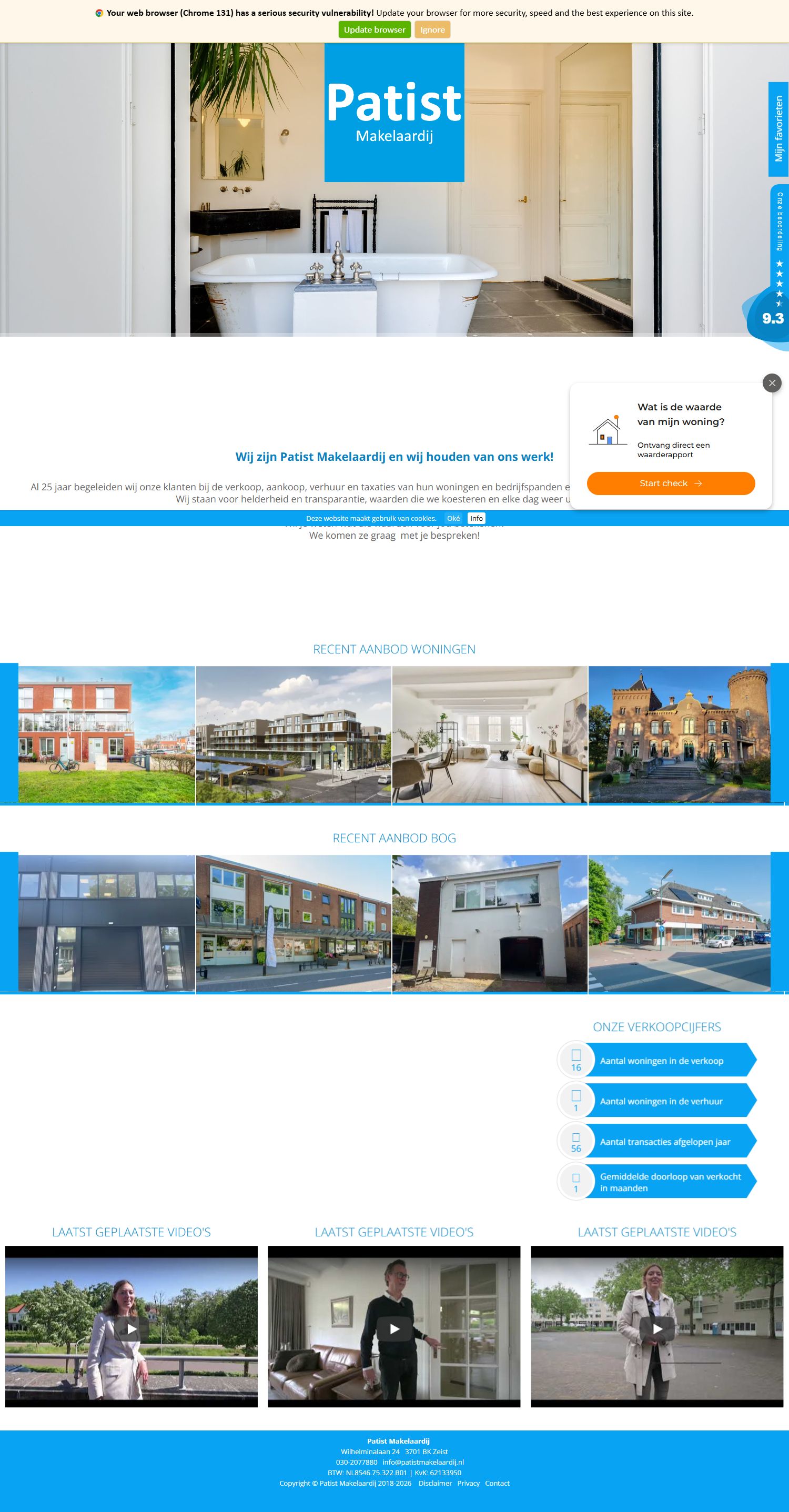Screenshot der Website von www.patistmakelaardij.nl