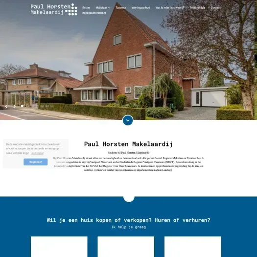 Screenshot of the website of www.paulhorsten.nl