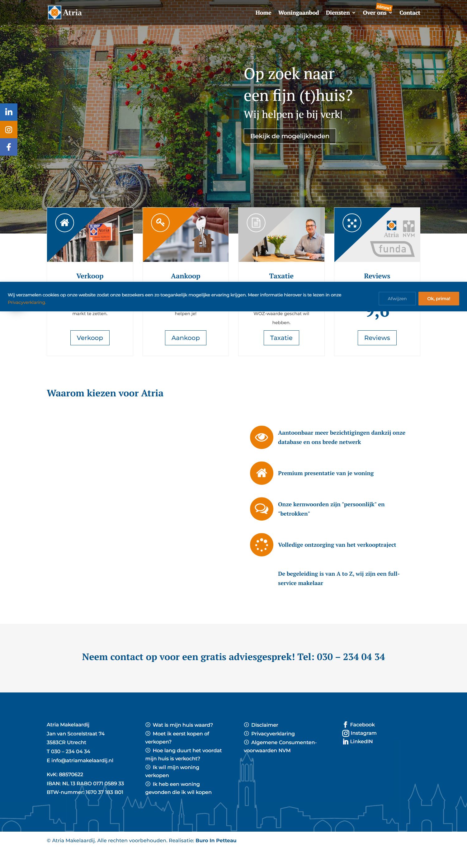 Screenshot der Website von www.thijssenmakelaars.nl