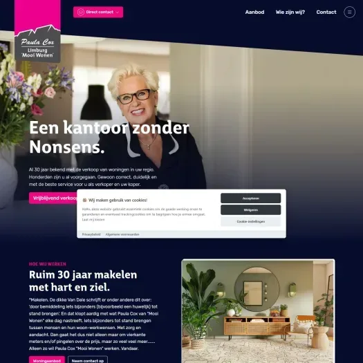 Screenshot van de website van www.limburgmooiwonen.nl