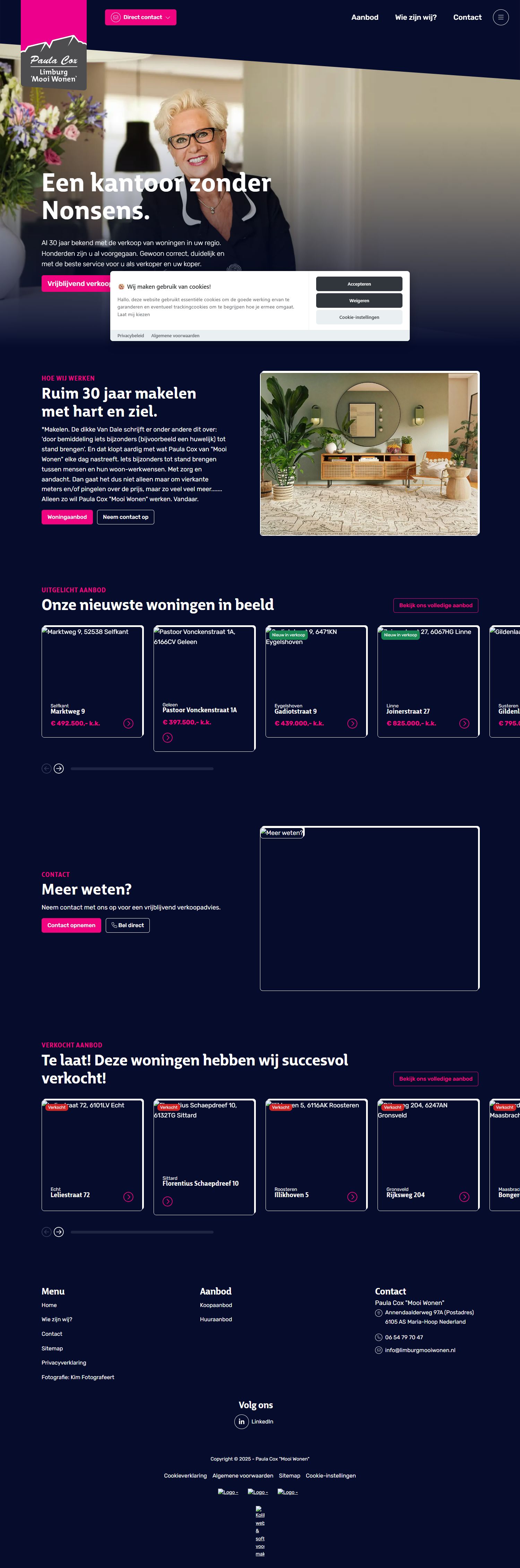 Screenshot der Website von www.pcwv.nl