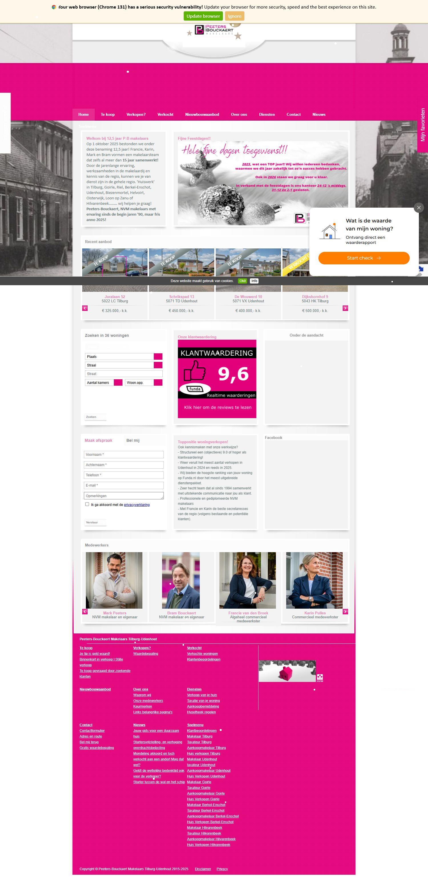 Screenshot of the website of www.p-bmakelaars.nl