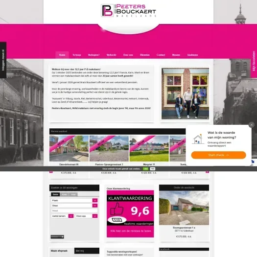 Screenshot van de website van www.p-bmakelaars.nl