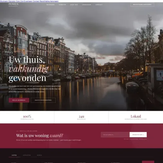 Screenshot der Website von www.peneuxmakelaardij.nl