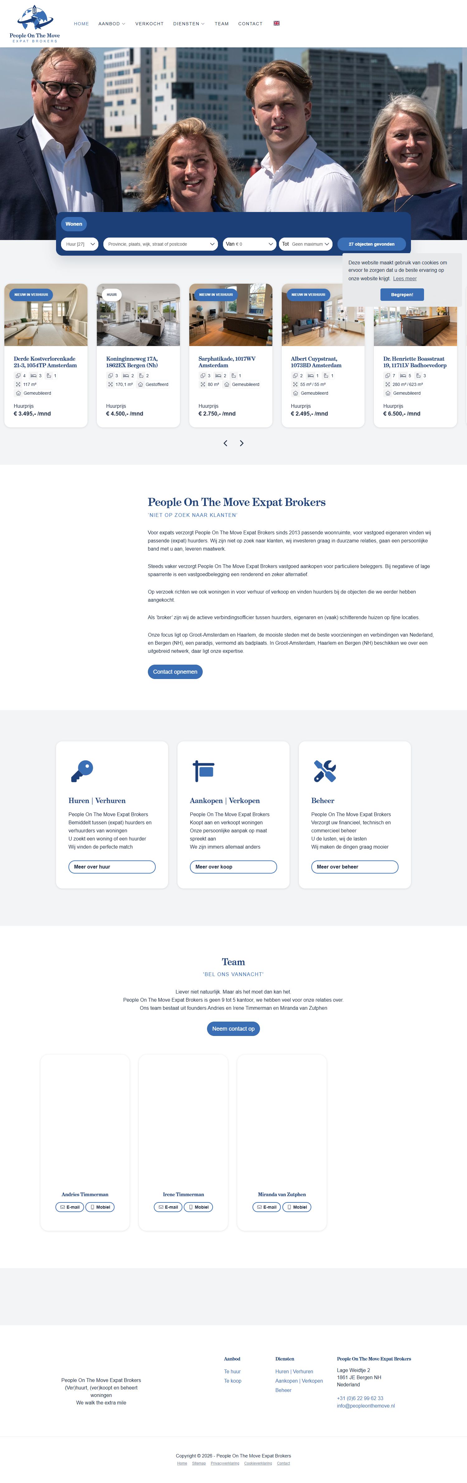 Screenshot of the website of www.peopleonthemove.nl